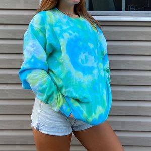 Custom tie dyed crew neck